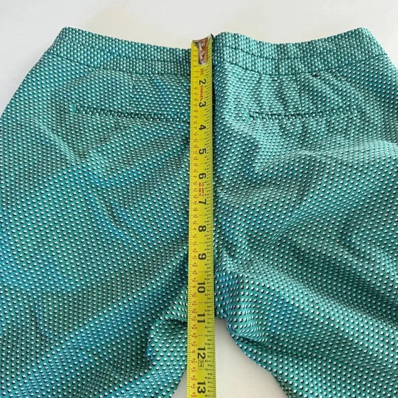 Banana Republic Hampton Fit Cigarette Green Diamonds Ankle Pants sz 0 - Picture 8 of 9